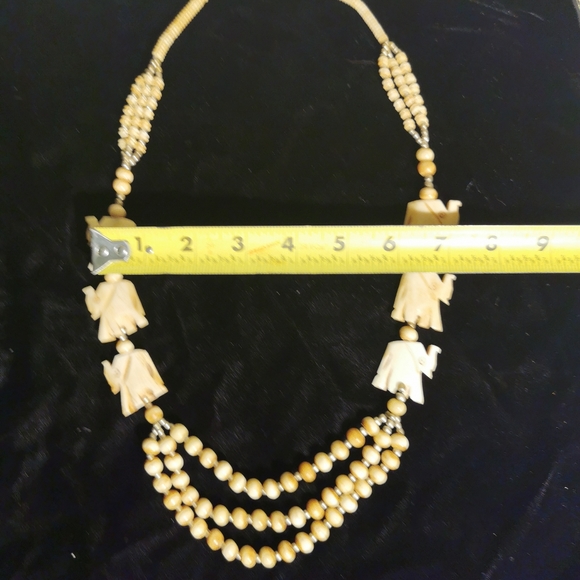 Carved Bone Elephant Necklace - Picture 7 of 7